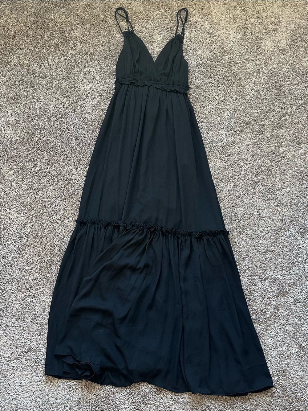 Abercrombie & Fitch Black Spaghetti-Strap Maxi Dress